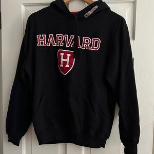Harvard Black Hoodie Sweater red interior hood
